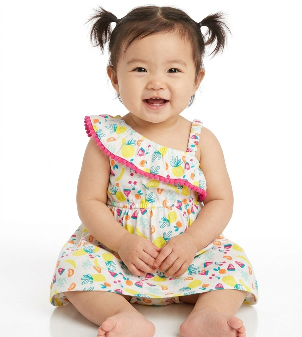 First Impressions Baby Girl Fruit Print Dress & Diaper Cover Set 12 Months NWT